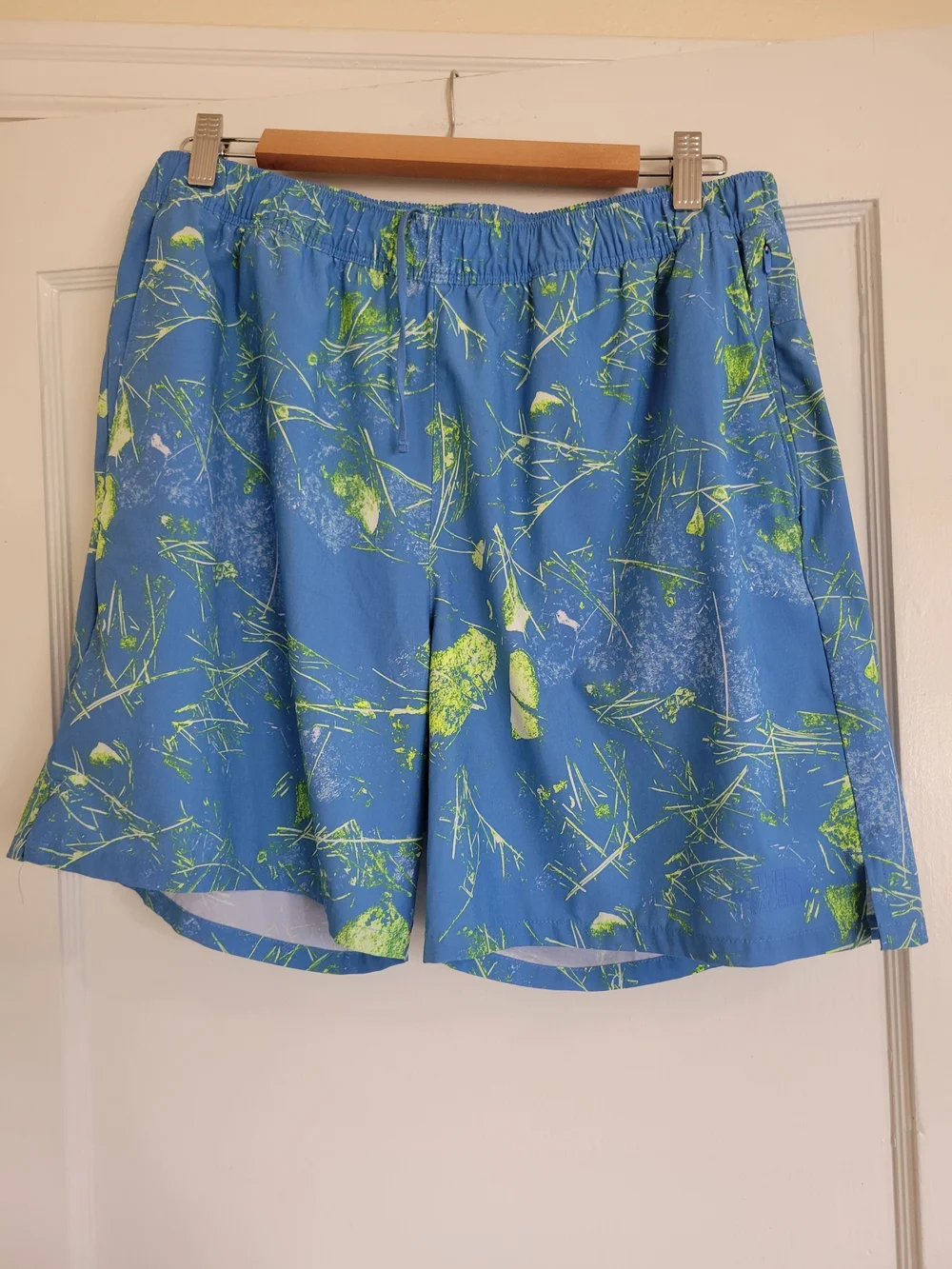The North face Wander Blue Green Mens Shorts Size Large